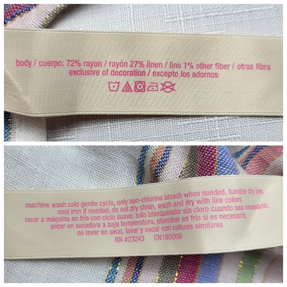 Uncommon Sense Striped COVERUP Womens Size S/M Multicolor Linen Blend Beach NWT - Picture 9 of 16